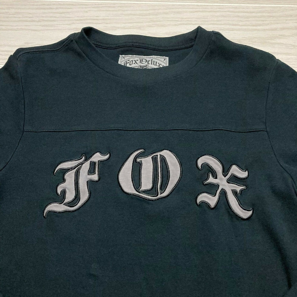 Fox Racing Deluxe Men's Premium Pullover Sweater Black Size Small Logo Spellout - Picture 2 of 10